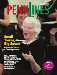ON THE COVER: Kathy Butler sings as part of the Clearfield Choral Society, one of many community choirs livening up the holidays in rural Pennsylvania. PHOTO COURTESY OF THE CLEARFIELD CHORAL SOCIETY December 2025 Penn Lines Cover