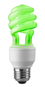 A green CFL bulb