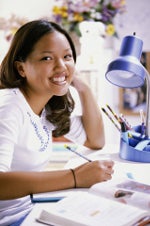 Young woman studying