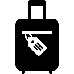 A piece of luggage with a name tag