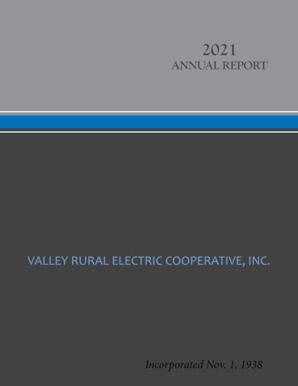 Valley REC 2021 Annual Report Cover